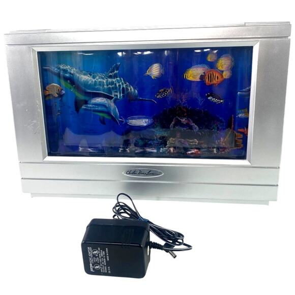 Vtg 2000 Christian Riese Lassen Aquarium Lamp 11 x 17 Motion Rotating Fish Light - Picture 1 of 8